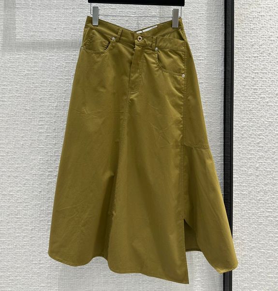 

a line skirt fashion band irregular shaped cotton skirt, Black