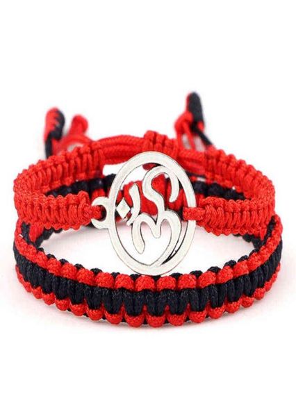 

2pcs tibetan buddhist lucky red string handmade braided rope bracelets couple bangles charm women men adjustable metal jewelry9388554, Black