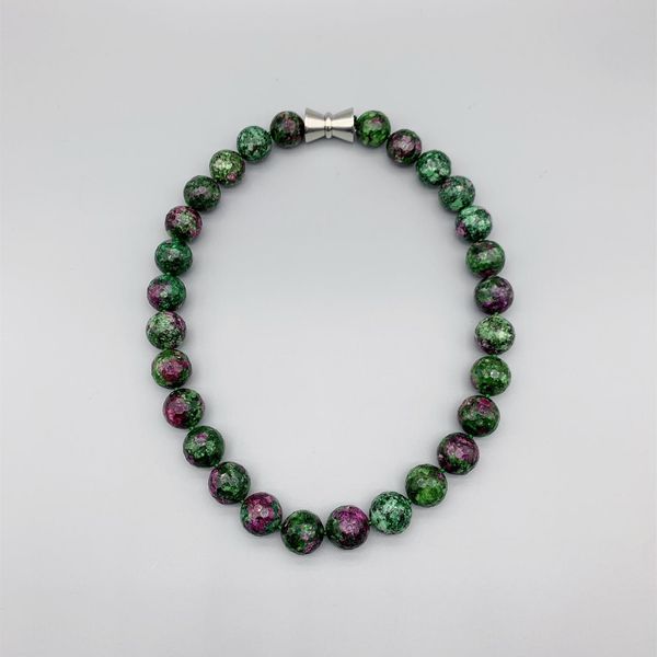 

necklaces folisaunique 15mm faceted cut green ruby zoisite necklace for women birthday gift elegant choker necklace 18 inch, Silver