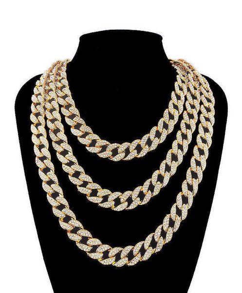 

iced out chain hip hop necklace charms jewelry gold silver color rhinestone cz clasp choker for men rapper bling long necklace y229607276