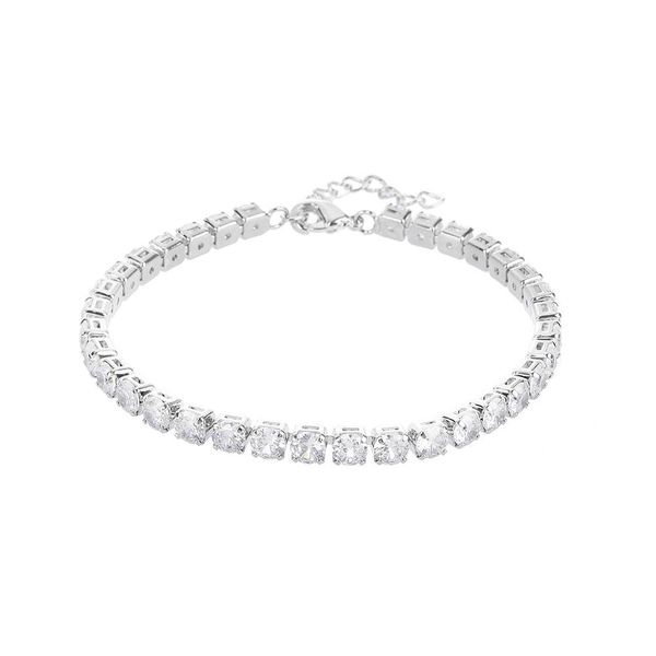 

bangle poulisa s925 3mm tennis bracelet cubic zirconia 925 sterling silver tenis chain bracelets micro pave 4mm zircon 18k gold plated, Black
