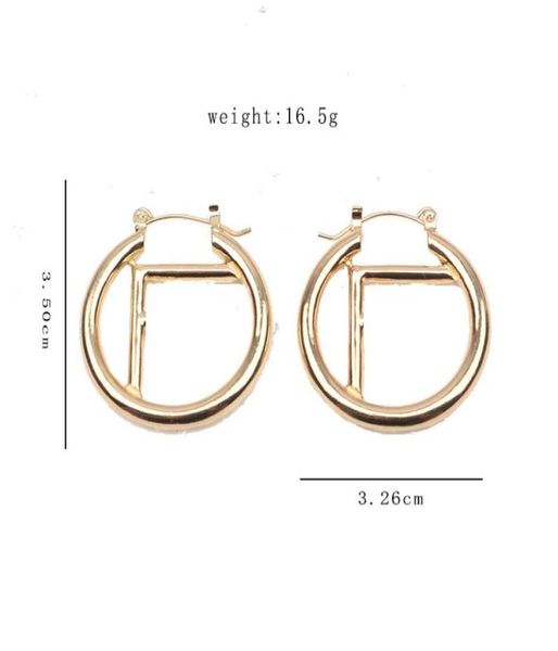 

18k gold plated 925 silvrer luxury brand designers letters stud clip round geometric famous women crystal rhinestone metal big ear9120549, Golden;silver