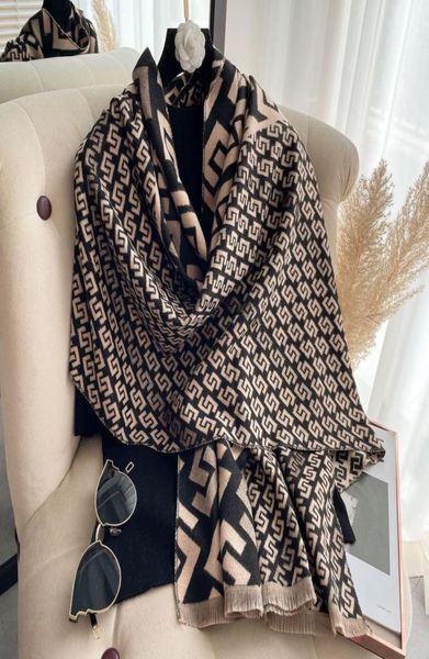 

brand women shawls models imitation cashmere scarf ladies printing thick warm shaw2670606, Blue;gray