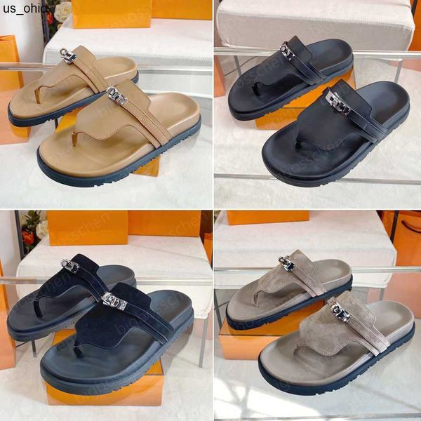 

slippers mens flipflops chypre womens sandals designer classic fashion clip feet flipflops summer new leather outdoor nonslip comfortable le, Black