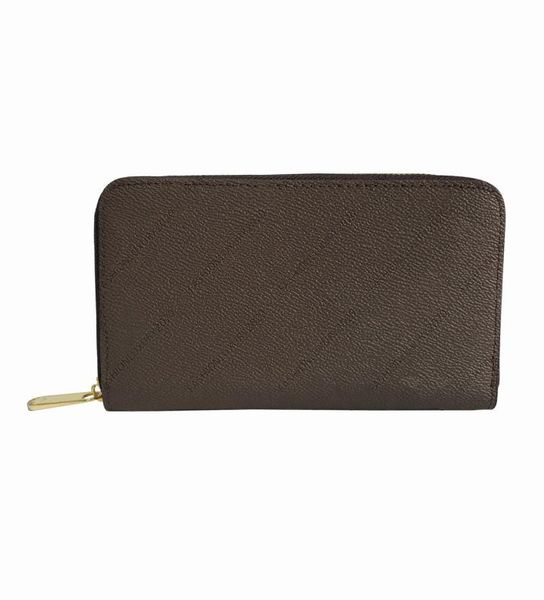 

whole brown black plaid purses fashion men women zip purse card holders wallet leather long style coin pocket with box5947457, Red;black
