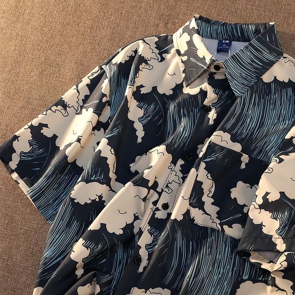 

womens blouses shirts xej summer surf print shirt beach outing blouse ladies fashion buttoned 230519, White