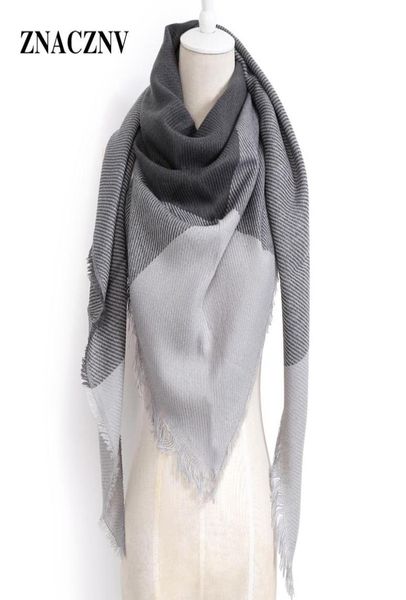 

women cashmere shawl plaid triangle thick winter warm scarf bandanas8702351, Blue;gray