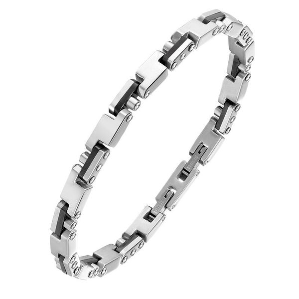 

bangle moocare elegant simple fashion stainless steel ceramic bracelet, Black