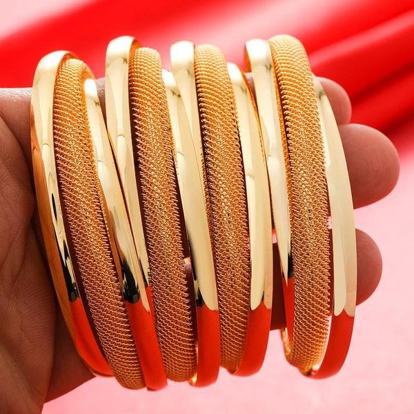 

bangle 4pcs/lot gold bracelet women girls dubai gold color bangles jewelry arab middle eastern african fashion metal bangle, Black