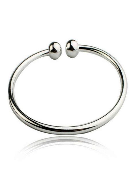 

thin smooth beaded open clasp adjustable bracelet bangle for women girl lady wedding birthday gift silver colour jewelry3047101, Black