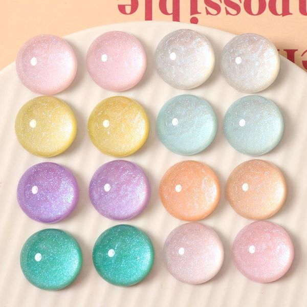 

crystal 50pcs/lot 20mm glitter core color geometry rounds shape resin flatback cabochon beads diy jewelry earring/hair accessory