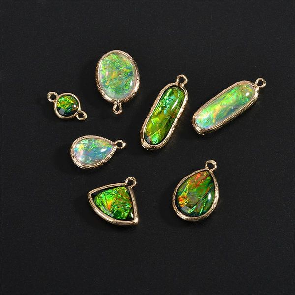 

other new style 20pcs/lot green/color core decoration geometry ovals/rounds shape copper floating locket charms diy jewelry making