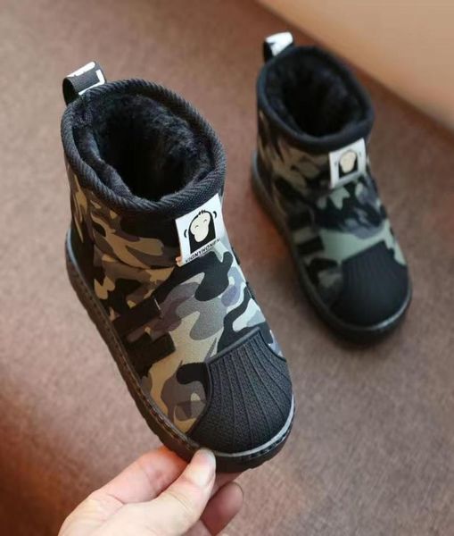 

boots kids shoes winter boys brand snow children fashion plush warm ankle baby girls black red sport size 21 32 2211214871785, Black;grey