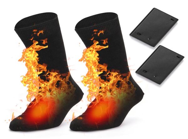 

sports socks electric heated battery powered cold weather heat for men women outdoor riding camping hiking warm winter 2211158351433, Black