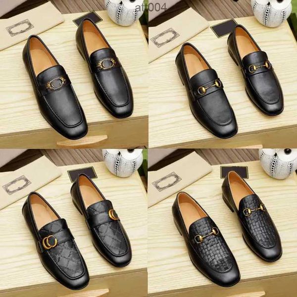 

2023 men loafers luxurious designers shoes genuine leather brown black mens casual designer dress shoes slip on wedding shoe with box 38-46&
