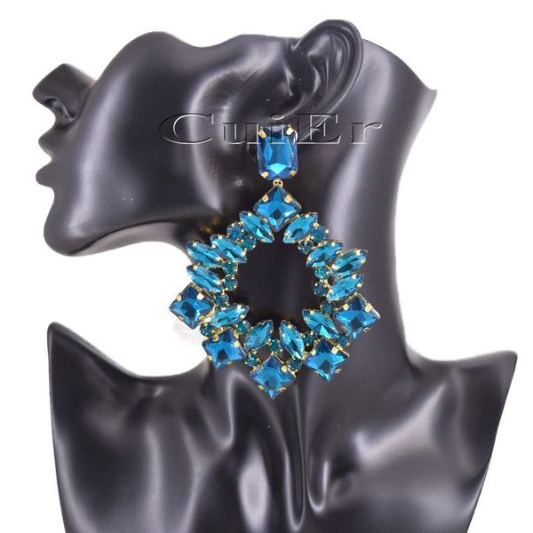 

knot cuier 9.8cm square pendant earrings for women big size drag queen pageant fashion jewelry for wedding accessories, Silver