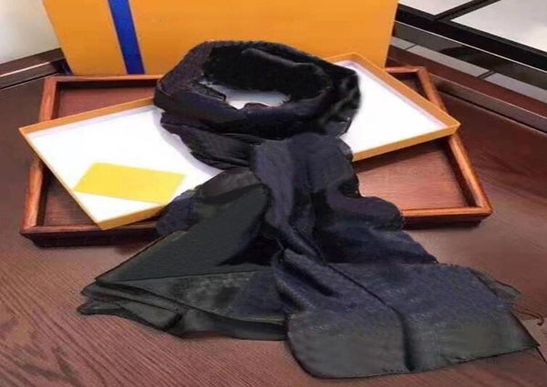 

2021 fashion silk scarf warm highend scarf style accessories simple retro men and women1069147, Blue;gray