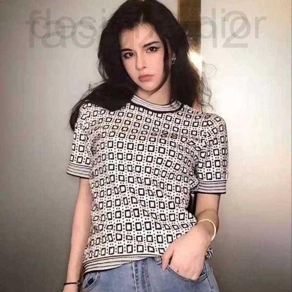 

women's knits & tees designer designer full f letter fashion luxury knit crew neck short sleeve t-shirt ugq8, White