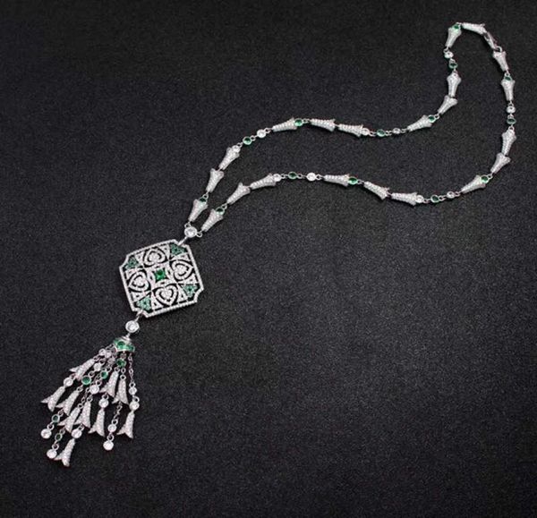 

brand fashion party feast jewelry for women banquet tassel pendant crystal necklace hyperbole necklace fine costume jewelry4840925, Silver