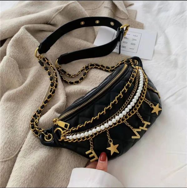 

hbp designer luxury cross body messenger bag for women fashion fanny pack soft leather shoulder bags diamond lattice handbags beads metal ch