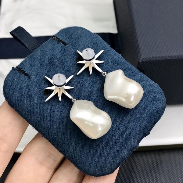 

back fashion charm sterling silver original jewelry meteorites studs with pearls for women luxury jewelry gift with