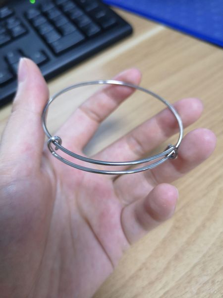 

bangle clearance sale fashion single circle expandable wire bangle stainless steel adjustable bracelet bracelet, Black