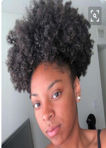 

short human hair ponytail extensions clip in high afro kinky curly human hair drawstring ponytail hair hairpieces for black women 1246226