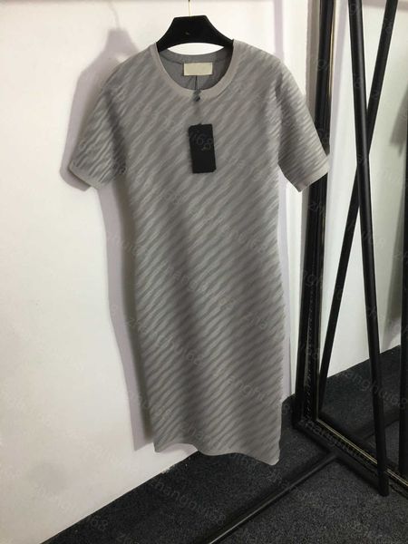 

23ss summer dresses women dress womens designer clothing double f letter pack hip split knitted short sleeve dress womens clothing, Black;gray