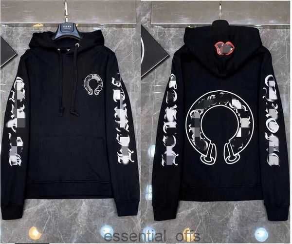 

men's hoodies sweatshirts designer mens chrome winter heart hoodie ch long sleeve jacket loose coat hooded hoody men woman hip hop jack, Black