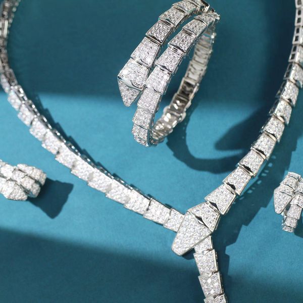 

necklaces new wide snake necklace temperament personality snake necklace female clavicle chain luxury brand jewelry gift, Silver