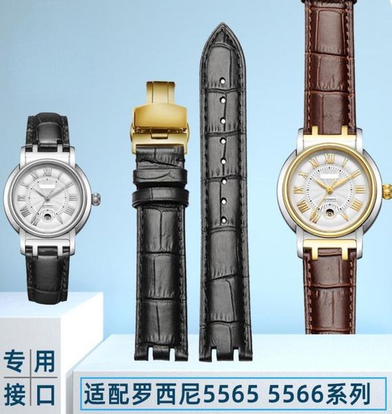 

watch bands for rossini 5565 5566 concaveconvex mouth band men women couple strap interface accessories black8153051, Black;brown