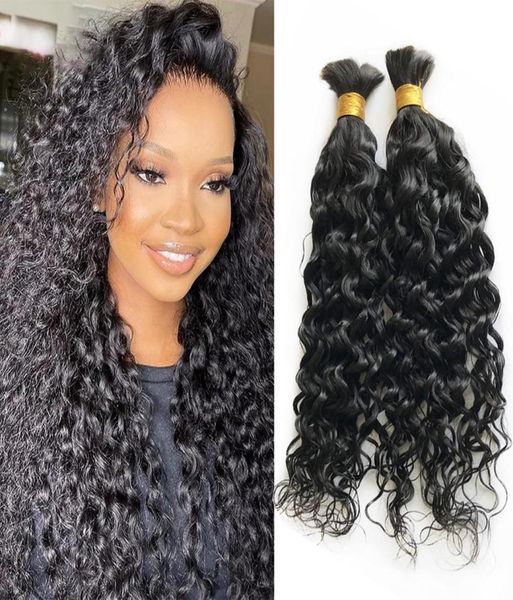 

deep curly brazilian hair bulks no weft for braiding 100 human hairs natural color can be dyed1095401, Black