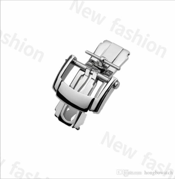 

brand pp substitute solid stainless steel folding buckle double press butterfly buckle 18mm watch strap buckle1561870, Black;brown