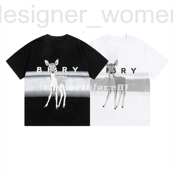

men's t-shirts designer fashion luxury t shirt deer letter print round neck short sleeve summer loose t-shirt black white, White;black
