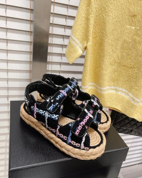 

buckle sandals grandad sandals dad caviar leather chain gold women slippers crystal calf quilted platform summer beac1565021, Black