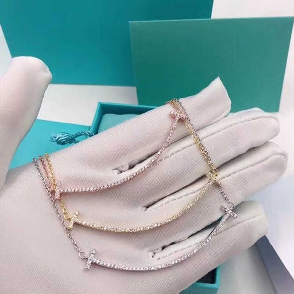 

classic tiffay smile necklace female large silver alloy plated pendant smiling face 18k gold full diamond smooth collar chain