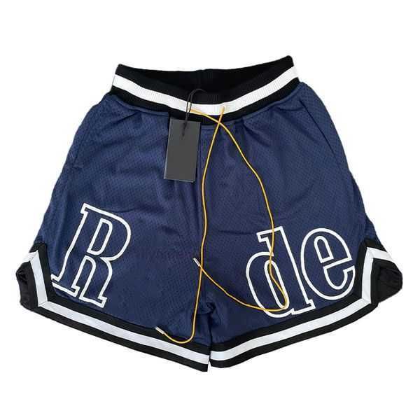 

designer shorts summer fashion beach pants men basketball sports casual street wear luxurys rhude letter drawstring mens short mesh workout, White;black