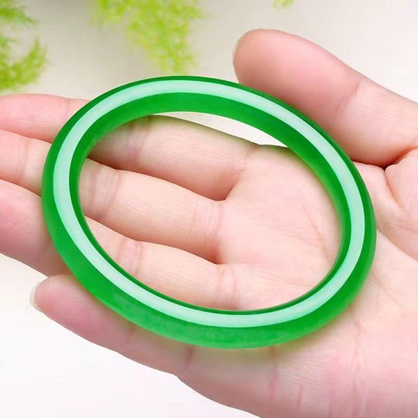 

bangle send certificate green jade round bangle purple jadeite emerald gemstone jewelry women floating flower ice jades bangle bracelet, Black