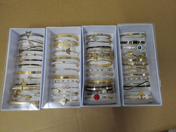 

bangle hipping womens gold bangle diffrent styes 12 pcs /box, Black