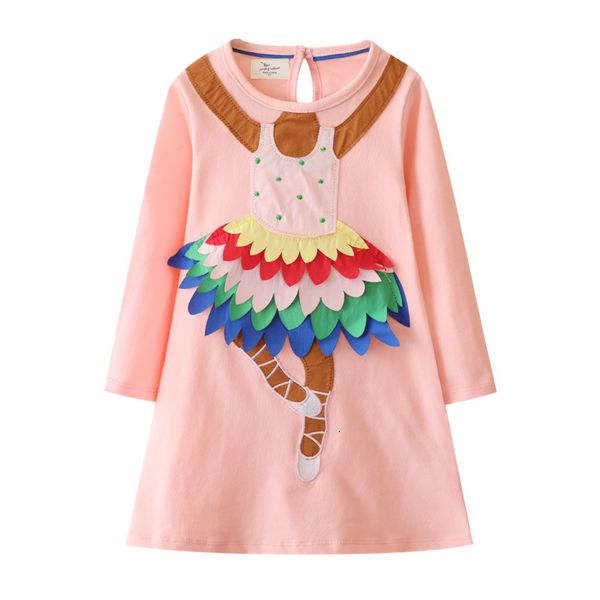 

girl's dresses jumping meters 3-8t selling princess dancing girls dresses autumn spring baby clothes long sleeve costume party birthday, Red;yellow