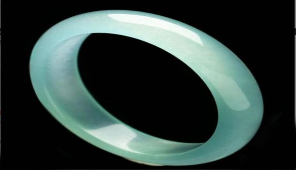 

5661mm natural apple green handmade jade bracelet0123453690806, Black