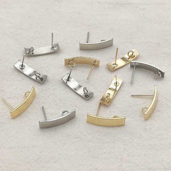 

polish new arrival 19x5mm 100pcs brass earring stud rectangle earrings connectors for earrings diy parts jewelry findings components, Blue