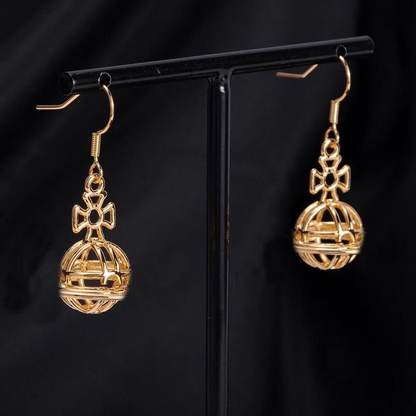 

knot xiaojingling 2.5*3.0cm 3d hollow saturn earring drops women girl's dangle earrings jewelry gifts w0917, Silver