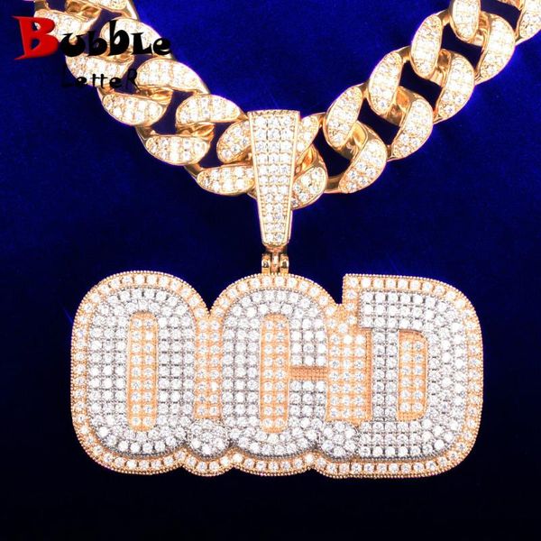 

necklaces bubble letter custom name necklace for men personalized pendants rapper any initial/number/symbol/color solid base charms, Silver