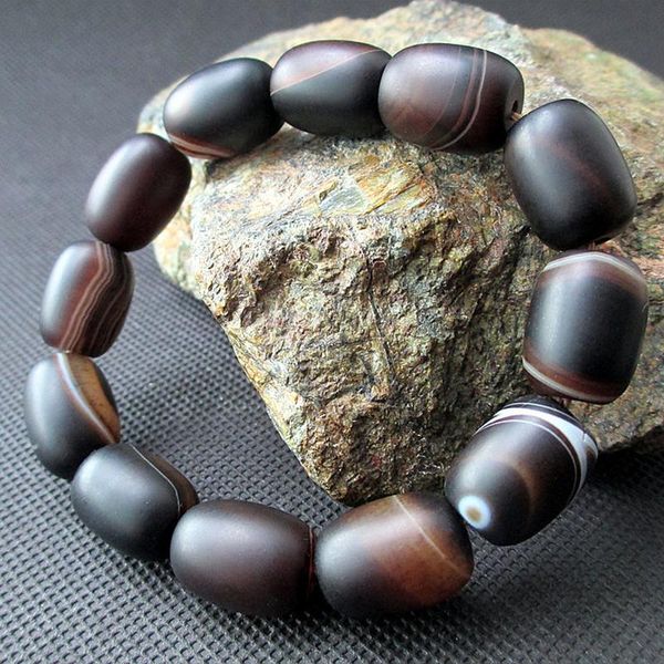 

bangle joursneige natural sardonyx crystal bracelet ellipse frosted men jewelry accessories multi color lucky amulet bracelets, Black