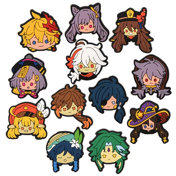 

anime charms wholesale childhood memories genshin impact characters funny gift cartoon charms shoe accessories pvc decoration buckle soft ru, Blue