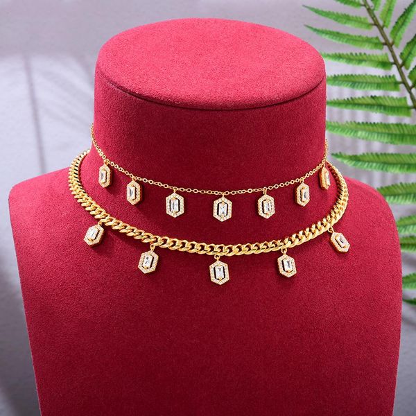 

necklaces godki luxury heart shape stackable pendant necklace full cubic zircon fashion charm women party jewelry gift 2021, Silver