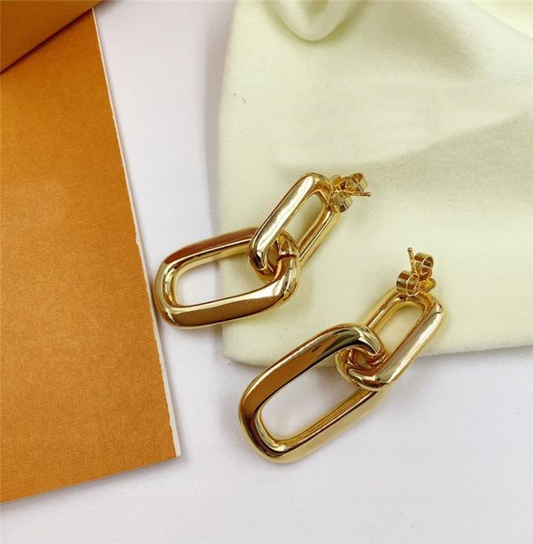 

vintage clover stamps ear hoops women charm earrings golden rectangle eardrops birthday gift with box7277489