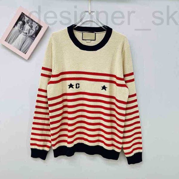 

women's sweaters designer sweaters spring / summer new embroidery stripe long sleeved sweater fashion commuter street trblouse women l7, White;black