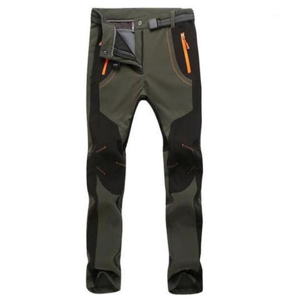 

women fleece thermal hiking pants outdoor sport climbing camping trousers softshell windproof waterproof warm9074121, Black;green